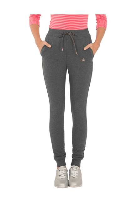 Buy Jockey Charcoal Grey Slim Fit Joggers for Women Online @ Tata CLiQ