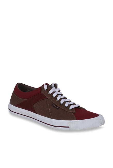 Woodland Men's Burgundy Brown Casual Sneakers