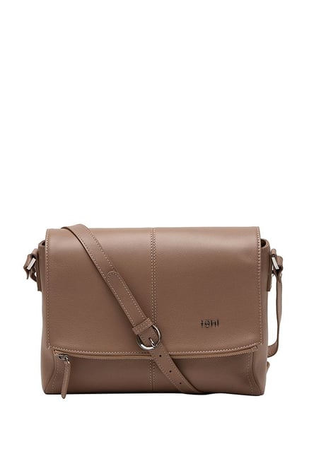 Tohl Rp1 Monroe Tan Solid Leather Flap Sling Bag-image-49