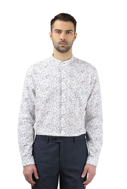 Buy Raymond White Printed Slim Fit Shirt for Men Online Tata CLiQ