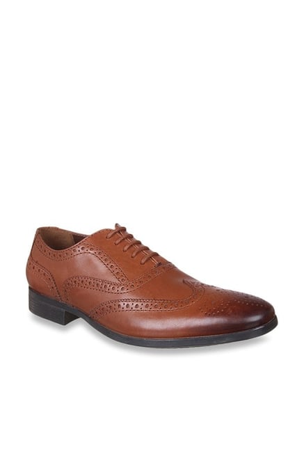 Clarks Conwell Wing Tan Brogue Shoes 