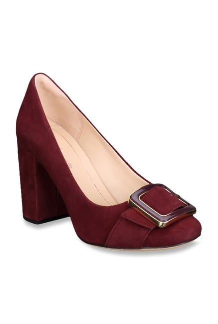 clarks burgundy heels