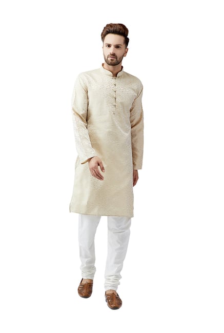 Sojanya Beige & Off-White Regular Fit Kurta Set