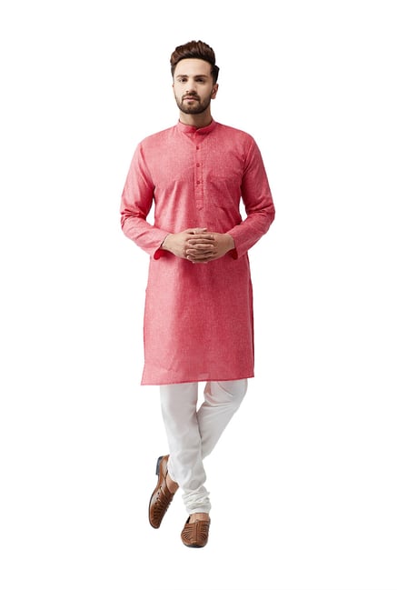 Sojanya Red & Off-White Full Sleeves Kurta Set