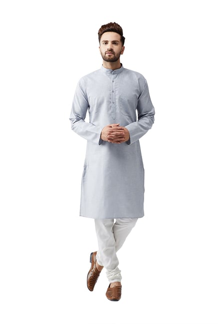 Sojanya Grey & Off-White Full Sleeves Kurta Set