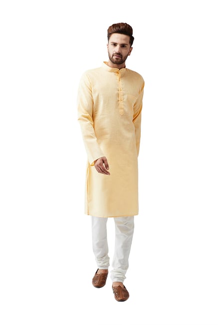 Sojanya Yellow & Off-White Full Sleeves Kurta Set