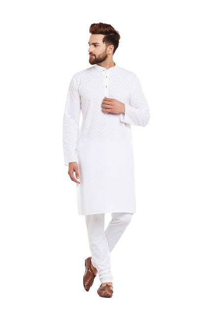 Sojanya White Full Sleeves Kurta Set