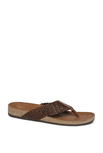 Westside Brown Top Weave Sandals 