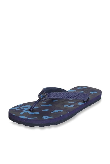 puma navy blue flip flops