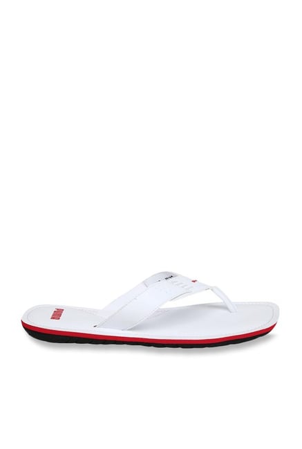 puma white flip flops