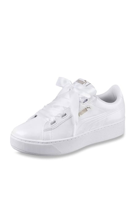 puma platform vikky white