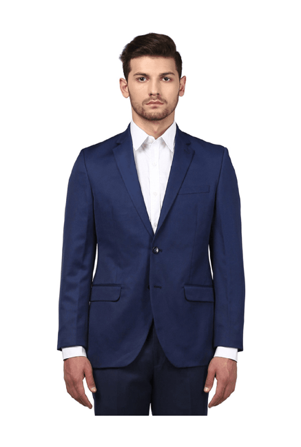 Park Avenue Ink Blue Regular Fit Blazer 