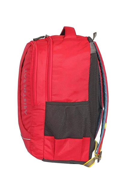 Aristocrat Zen 2 Red Textured Polyester Laptop Backpack