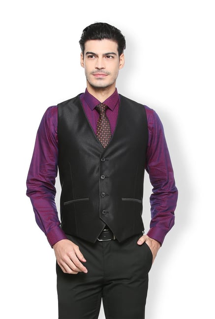 Van Heusen Black Slim Fit Reversible Waistcoat
