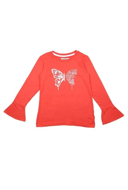 Palm Tree by Gini & Jony Kids Red Printed Top