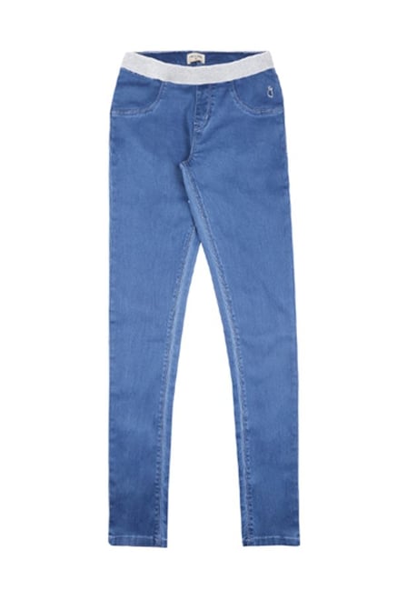 Gini & Jony Kids Light Blue Solid Jeggings