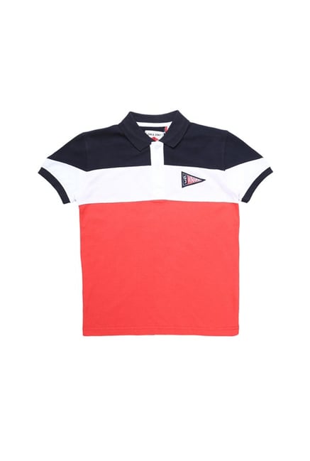 Gini & Jony Kids Coral Solid Polo T-Shirt