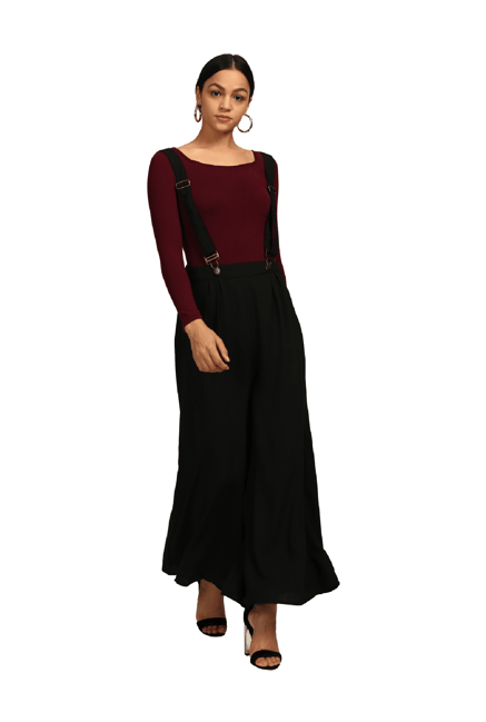 black dungaree dress