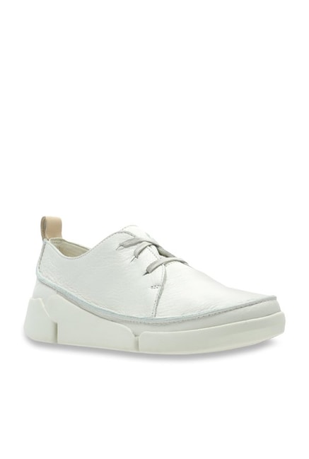 clarks womens white trainers