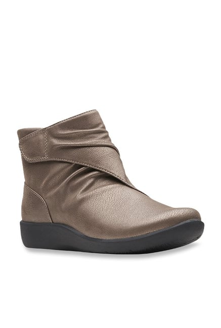 Buy Clarks Sillian Tana Antique Gold Booties For Women At Best