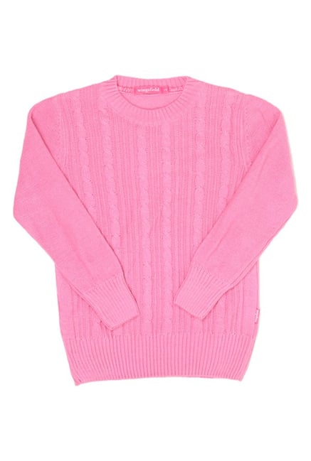 Wingsfield Kids Light Pink Solid Sweater