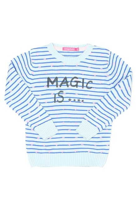 Wingsfield Kids Blue Striped Sweater