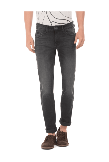 Flying Machine Black Skinny Fit Low Rise Jeans