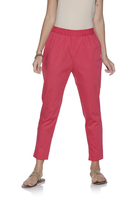 pencil fit cotton pants