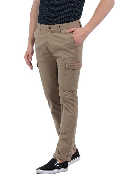 Buy Indian Terrain Brown Slim Fit Cargo Pants for Men Online @ Tata CLiQ