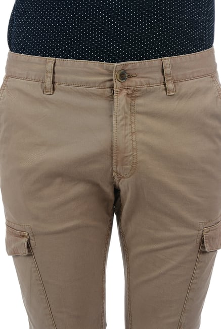 brown slim fit cargo pants