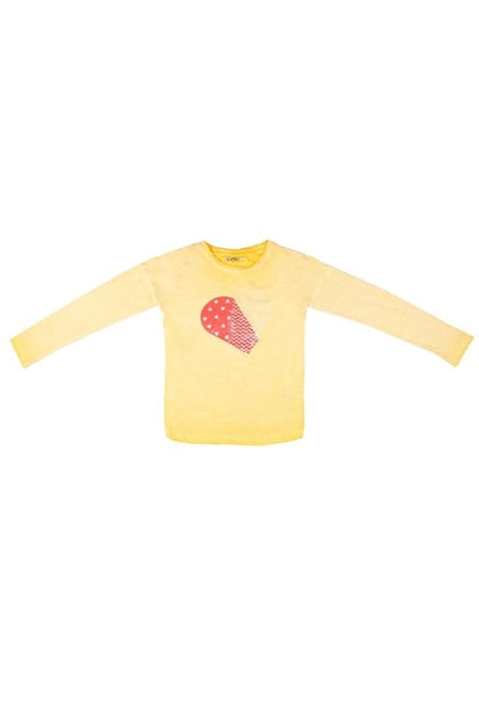 Palm Tree by Gini & Jony Kids Yellow Printed Top