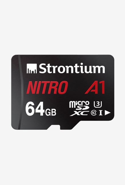 Strontium Nitro A1 A1 UHS-I U1 64GB Memory Card With Adapter (Black)