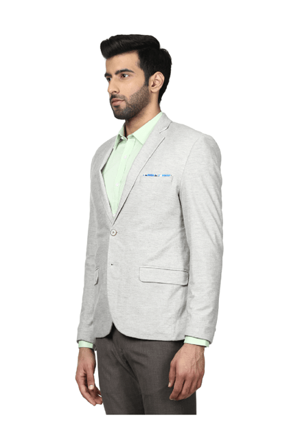 Buy Louis Philippe Sport Light Grey Cotton Slim Fit Self Pattern Blazer for  Mens Online @ Tata CLiQ