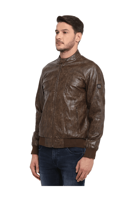 Buy ColorPlus Brown Slim Fit Full Sleeves Outer Jacket for Men