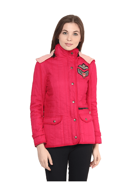 The Vanca Fuchsia Cotton Hoodie Jacket