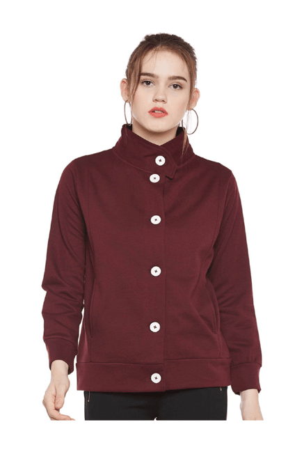 Buy The Vanca Maroon Fleece Jacket for Women Online @ Tata CLiQ