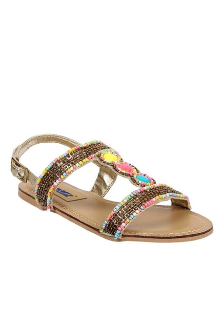 Beanz Mary Gold Back Strap Sandals