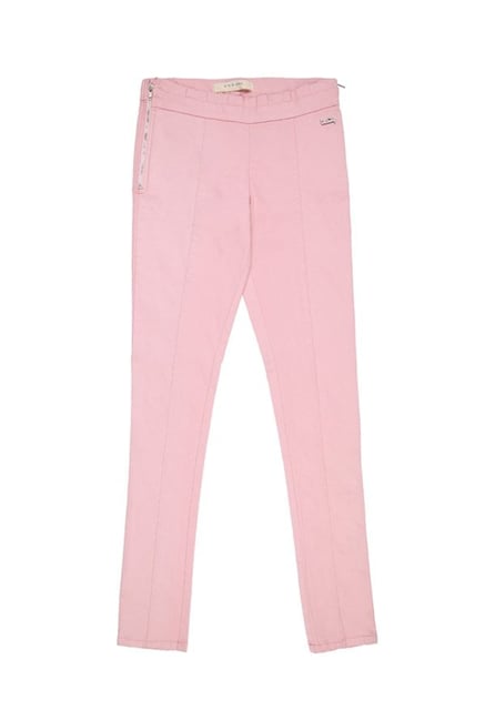 Gini & Jony Kids Pink Solid Trousers