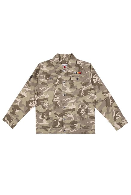 Gini & Jony Kids Olive Printed Jacket