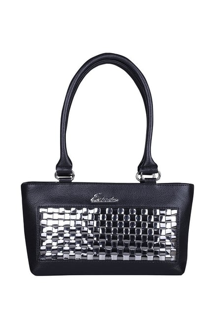 ESBEDA Black Color Glossy shell Lightweight Handbag For Women