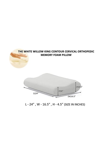 Buy The White Willow White Solid Foam Contour Pillow Online At