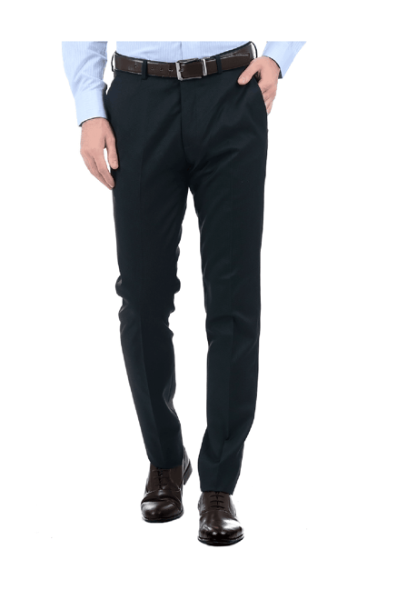 Buy Arrow New York Men Black Checked Original Slim Fit Trousers - Trousers  for Men 18169068 | Myntra