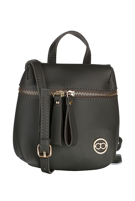 Gio Collection Dark Grey Solid Sling Bag-picture-15