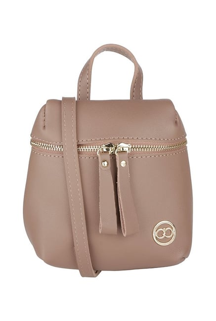 Gio Collection Beige Solid Sling Bag-picture-23