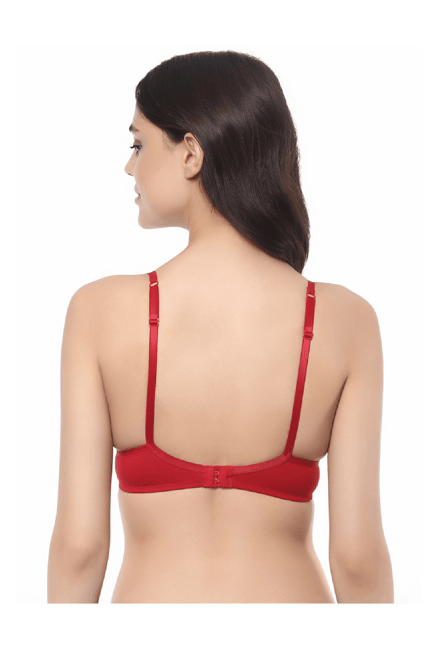Buy Soie Navy & Red Non Wired Padded Seamless Bra (Pack of 2) for