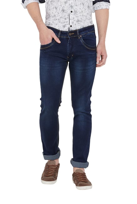 Buy Duke Dark Blue Regular Fit Jeans for Men Online @ Tata CLiQ