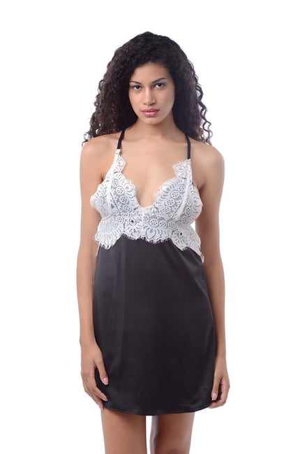 Da Intimo Black Lace Pattern Babydoll-picture-15