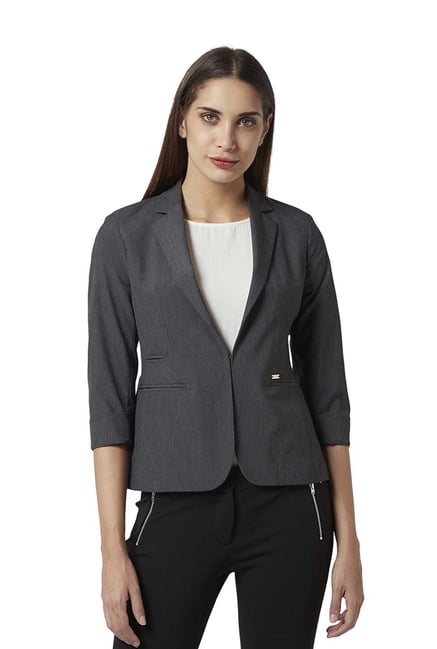 Buy Park Avenue Woman Black Regular Fit Blazer for Women Online