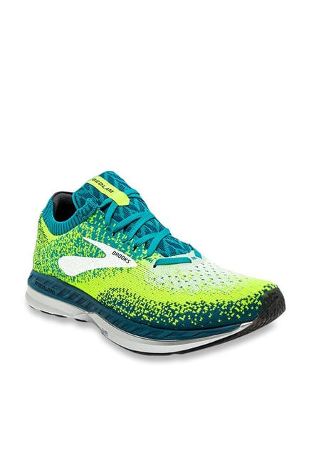 brooks lime green running shoes