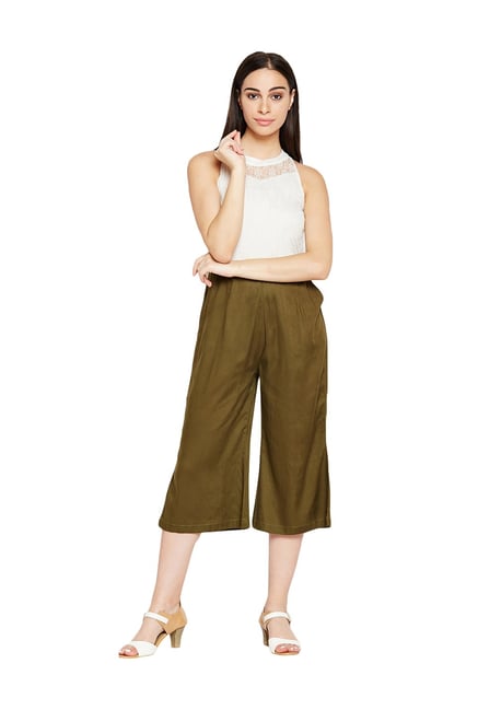 olive green sleeveless jumpsuit